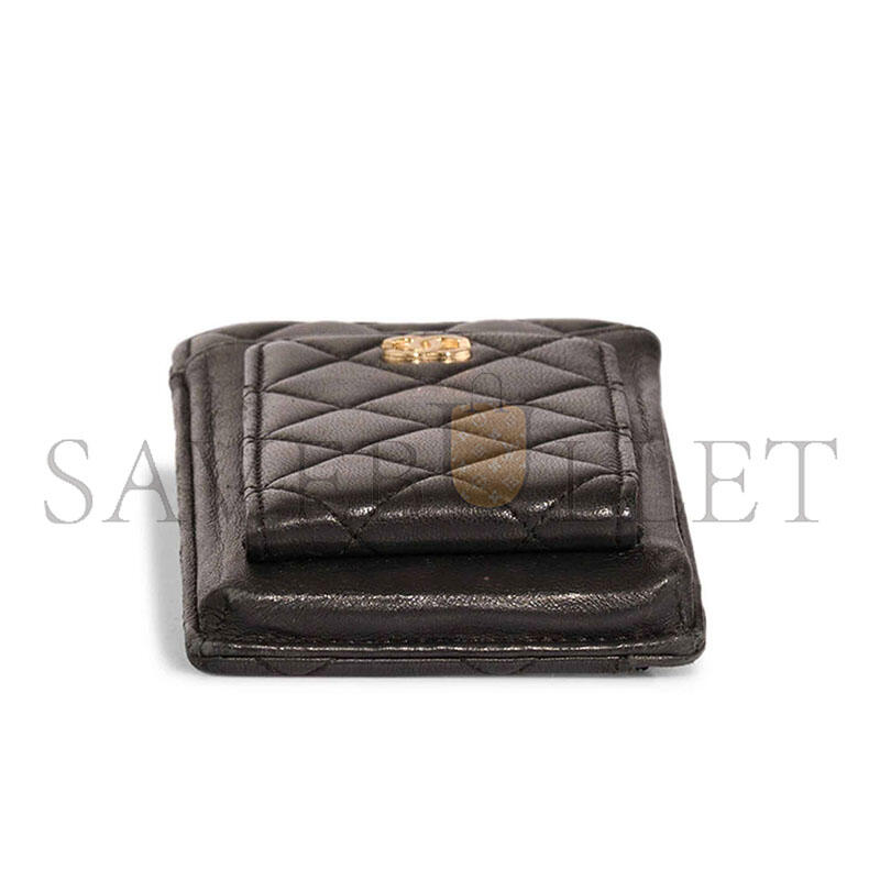 Ch**el timeless card holder crossbody bag lamb black (18*10*3cm)
